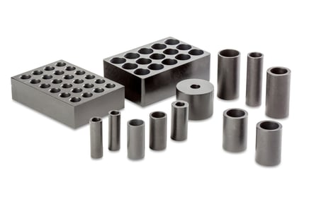 Custom drilled heat blocks and inserts