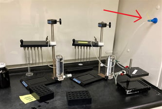 Nitrogen Spigot in Fume Hood