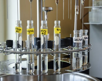 Test vials in 24 Position N-EVAP Blowdown Evaporator
