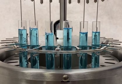 Samples evaporating in an N-EVAP Nitrogen Evaporator