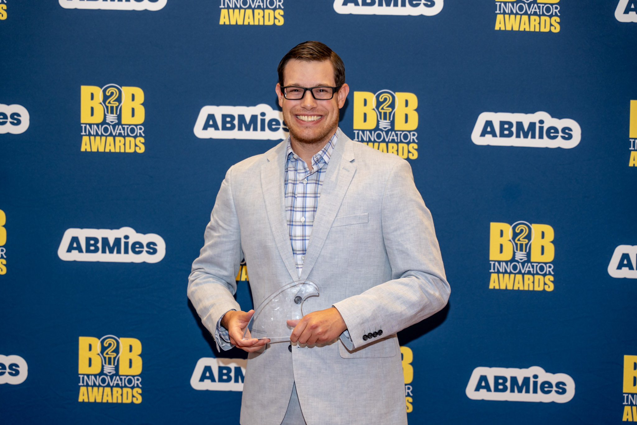 David earning his B2B Innovator Award
