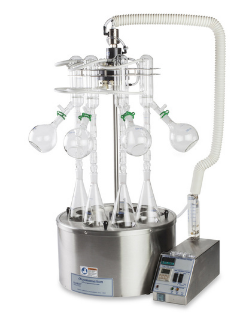 Organomation 8 Position S-EVAP Solvent Evaporator with individual collection glassware