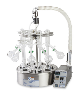Organomation 10 Position S-EVAP Solvent Concentrator with individual collection glassware