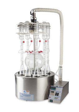 Organomation 8 Position S-EVAP Solvent Evaporator with central collection glassware
